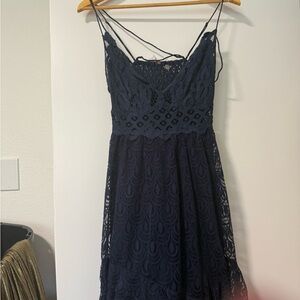 Free People navy Spaghetti Strap Midi Sundress